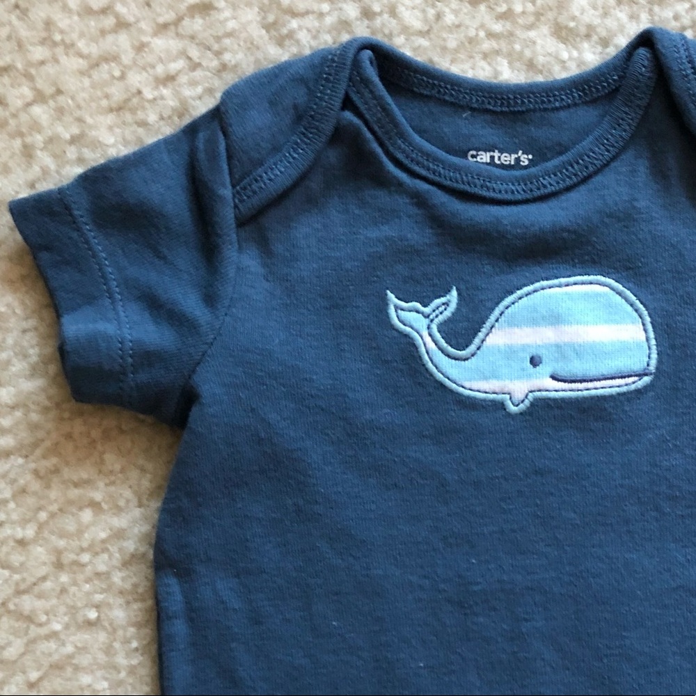 (Carter’s) Blue Whale Shirt, 6 Months